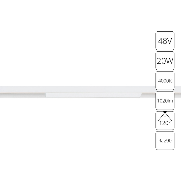 Трековый светильник светодиодный магнитный 48V Arte Lamp Linea A4663PL-1WH