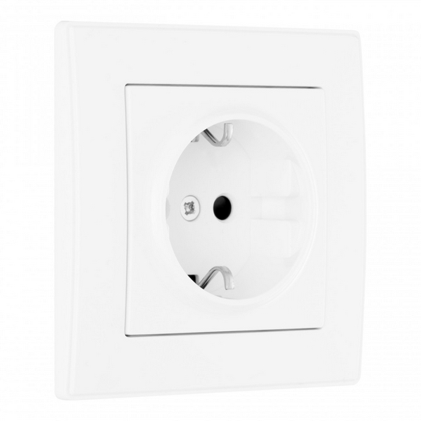 Комплект розетки с заземлением, шторками и рамкой (белый) Arte Milano SET06-1 SET06-1-40-1 white