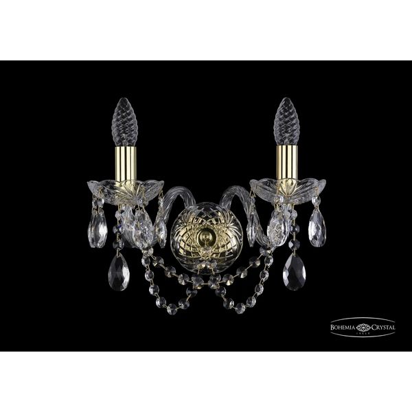 Бра хрусталь Bohemia 1402 1402B/2/141/G подсвечник с подвесками