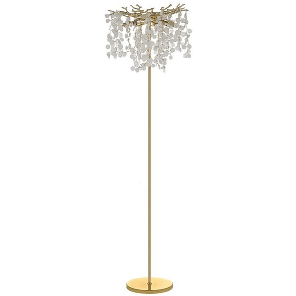 Торшер хрустальный Dio D'Arte Tavenna Gold Tavenna H 3.1.1.103 G с подвесками
