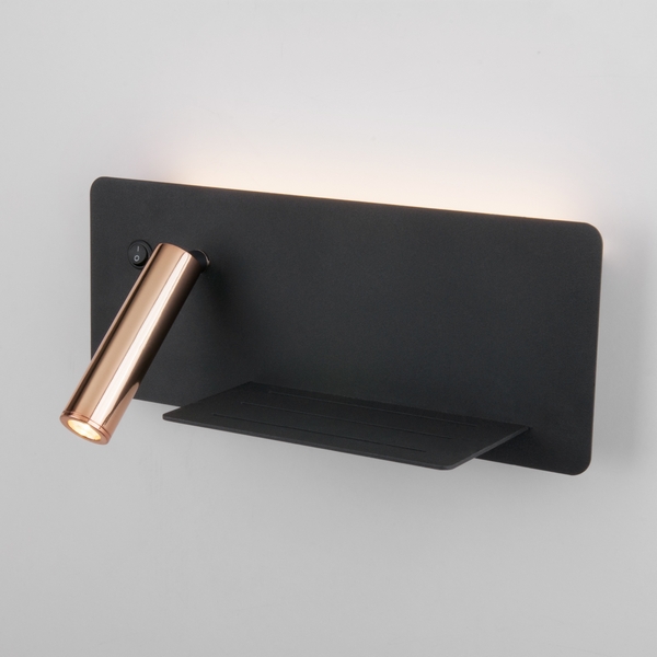 Бра светодиодное для чтения с USB-портом и выключателем MRL Elektrostandard Fant LED 1113 чёрный/золото a053082