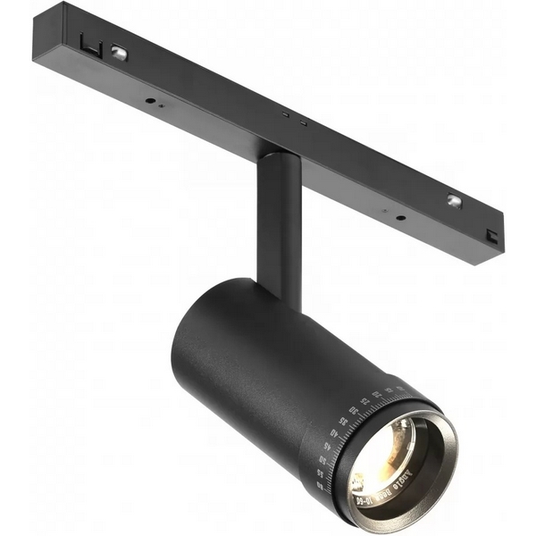 Трековый магнитный светильник 48V iLedex Vision48/22 ZOOM 4822-020-D47-10W-10/60DG-3000K-BK