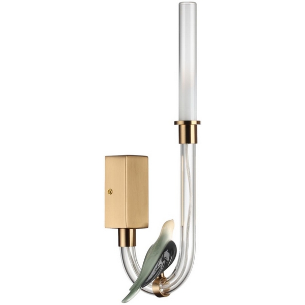 Бра с нейтральным белым свечением светодиодное Odeon Light Lark 5431/2WLA золотой(под латунь)/белый градиент/беж./зеленый/ металл/стекло/керамика LED 2W 4000K