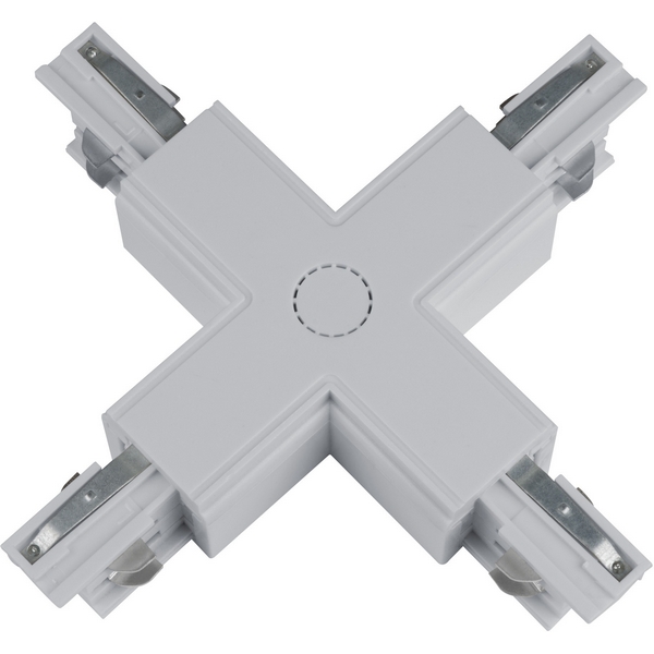 Соединитель для шинопроводов Х-образный Uniel UBX-A41 SILVER 1 POLYBAG
