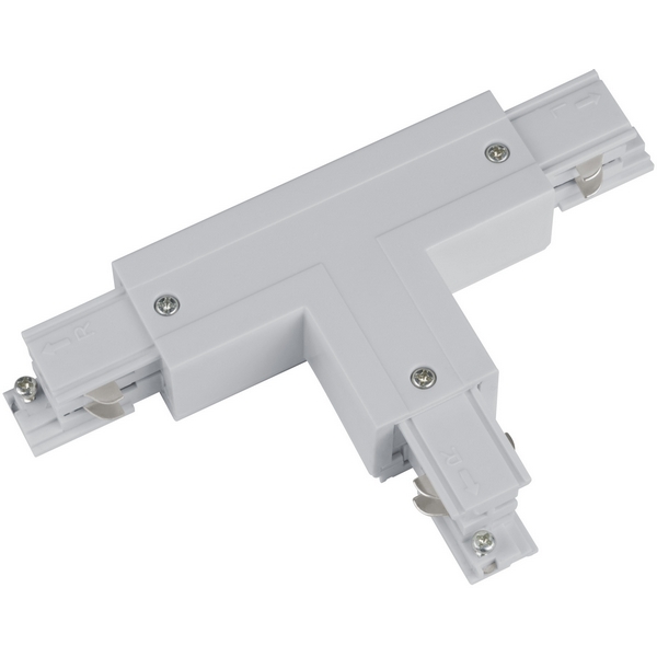 Соединитель для шинопроводов Т-образный. правый, внешний Uniel UBX-A31 SILVER 1 POLYBAG