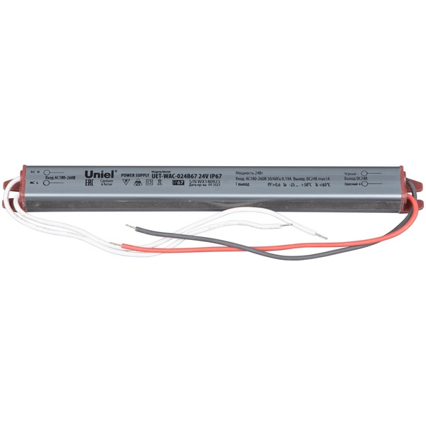 Блок питания ультратонкий 24Вт Uniel UET-WAC-024B67 24V IP67
