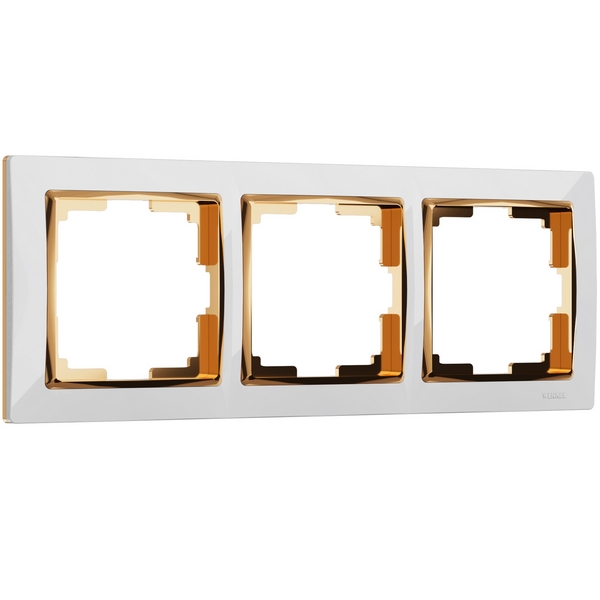 Рамка на 3 поста Snabb (белый/золото) Werkel W0031933 (a051644)