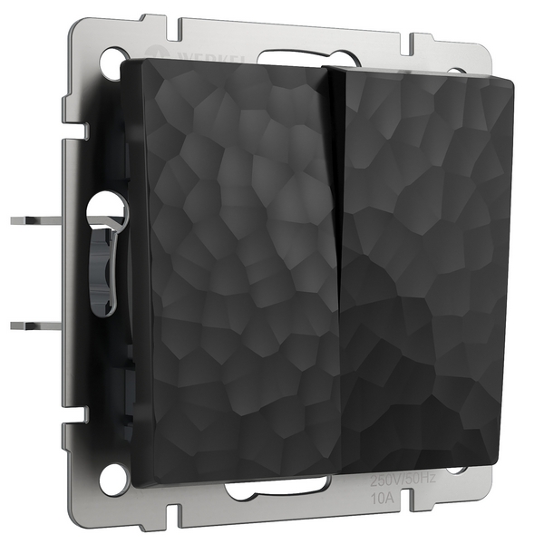 Выключатель двухклавишный (hammer черный) Werkel W1220008 (a052059)