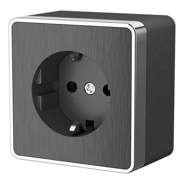 Розетка с заземлением Gallant (графит рифленый) Werkel W5071004 (a051339)