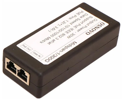   Softline OSNOVO PoE-инжектор Gigabit Ethernet на 1 порт, мощность PoE - до 30W