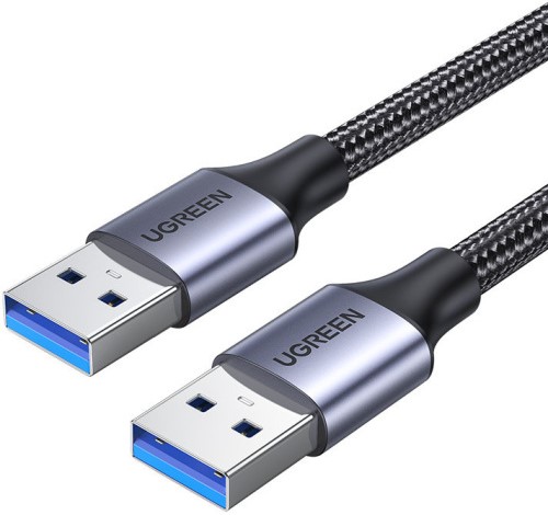 Кабель UGREEN US373 80789 USB-A Male/USB-A Male USB 3.0 Alu Case Braided, 0.5м, black