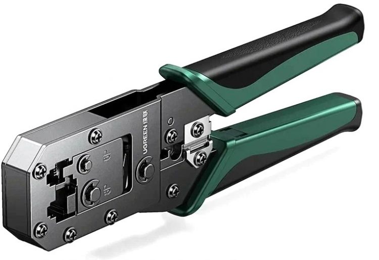 Устройство обжимное UGREEN NW136 70683 для телефонного и сетевого кабеля, black/green