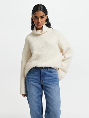 Шерстяной свитер фактурной вязки