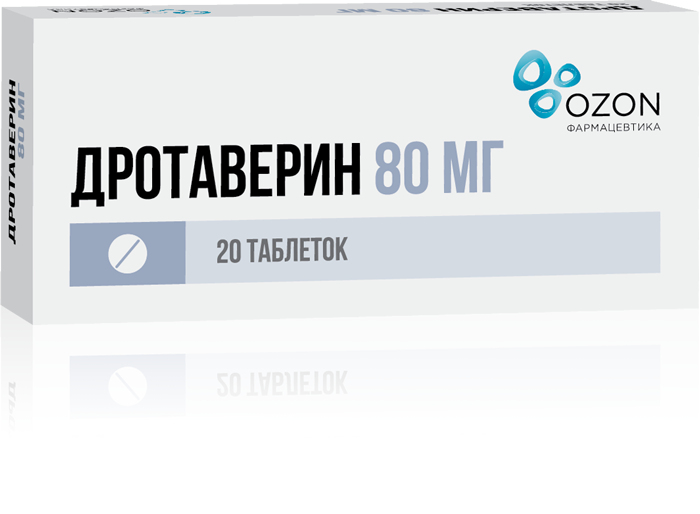 Спазмолитики  Асна ДРОТАВЕРИН таблетки 80 мг 20 шт.
