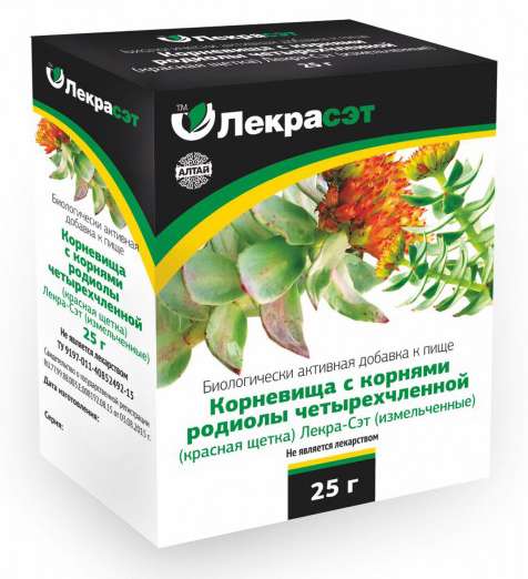 РОДИОЛА ЧЕТЫРЕХЧЛЕННАЯ КОРНЕВИЩА С КОРНЯМИ (КРАСНАЯ ЩЕТКА) 25г