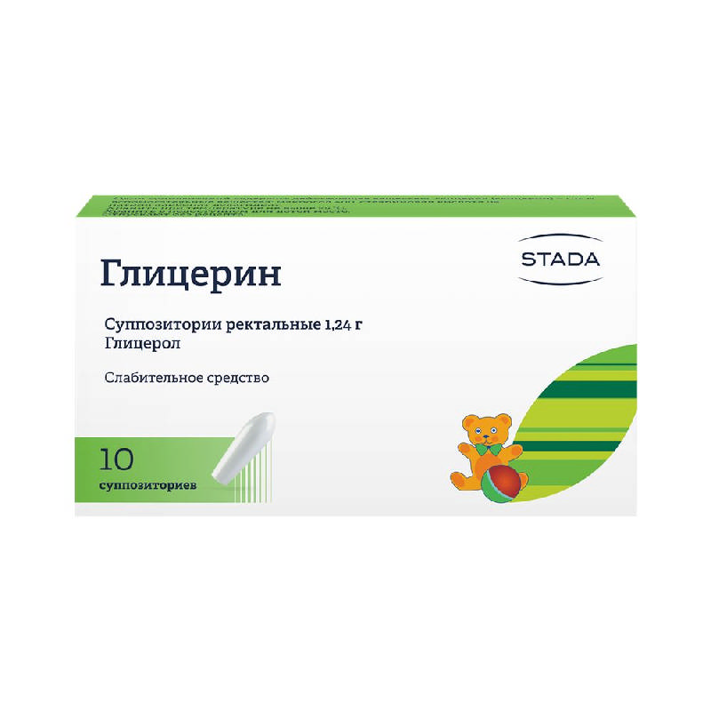 Слабительные  Асна ГЛИЦЕРИН суппозитории ректальные 1.24 г 10 шт.