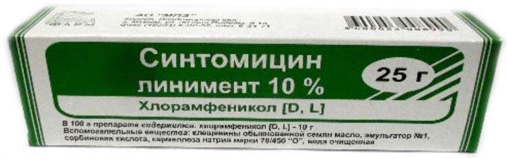 Раны, ожоги СИНТОМИЦИН 10% 25г линимент