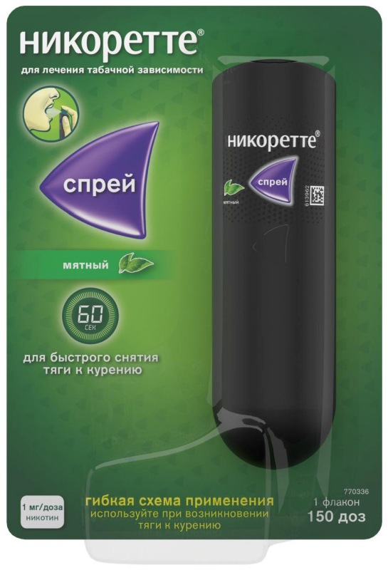 Никотиновая зависимость Никоретте спрей 13.2 мл;