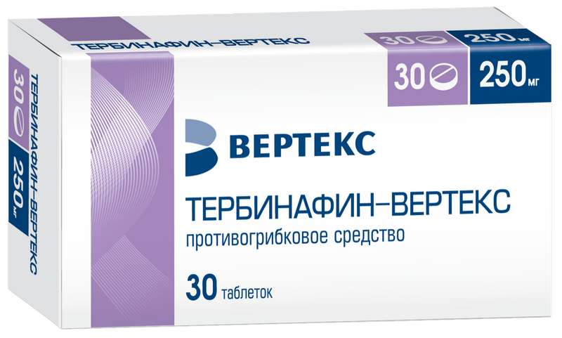 Грибковые заболевания ТЕРБИНАФИН таблетки 250 мг 30 шт.