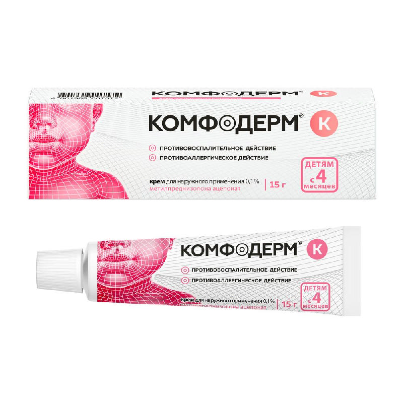 Дерматиты и дерматозы  Асна КОМФОДЕРМ К крем 0.1 % 15 г