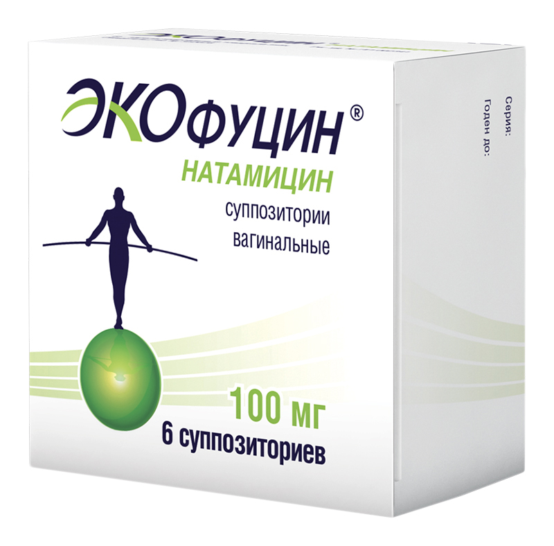 Молочница ЭКОФУЦИН 100мг 6 шт. суппозитории вагинальные