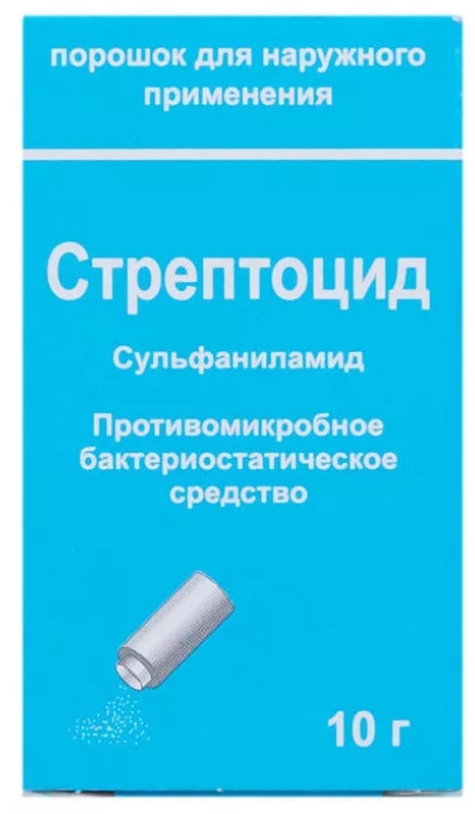 Раны, ожоги СТРЕПТОЦИД 10г порошок для наружного применения