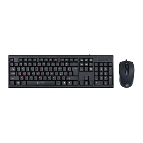  Комплект (клавиатура+мышь) Oklick 630M, USB, проводной, черный [1091260]