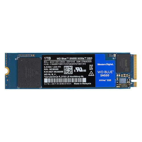   Ситилинк SSD накопитель WD Blue SN550 WDS100T2B0C 1ТБ, M.2 2280, PCI-E x4, NVMe