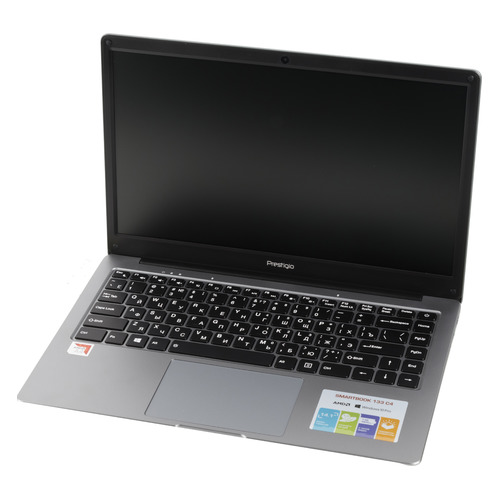  Ноутбук Prestigio SmartBook 133C4, 14.1, AMD A4 9120e 1.5ГГц, 4ГБ, 64ГБ eMMC, AMD Radeon R3, Windows 10 Professional, PSB133C04CGP_DG_CIS, темно-серый
