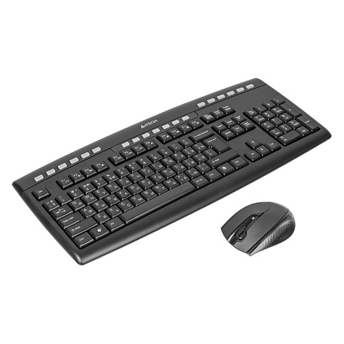 Комплекты (Клавиатура+Мышь) Комплект (клавиатура+мышь) A4TECH 9200F, USB 2.0, беспроводной, черный