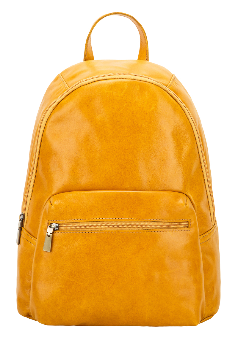 Женские рюкзаки из кожи Кожаный рюкзак Виолетта (жёлтый)