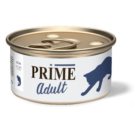 Корма для кошек и собак PRIME ADULT Тунец в собственном соку для кошек, 70 гр