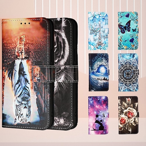 iPhone Cases  MiniInTheBox Phone Case For iPhone 15 Pro Max Plus iPhone 14 13 12 11 Pro Max Mini SE X XR XS Max 8 7 Plus Back Cover Wallet Case with Stand Holder Magnetic with Wrist Strap Retro TPU PU Leather