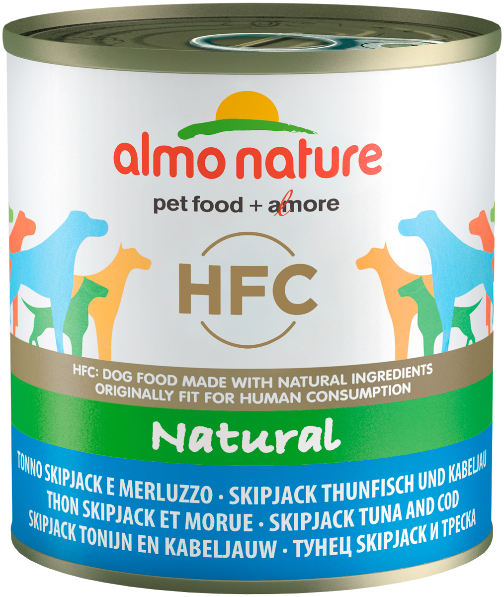   Магизоо Almo Nature Dog Classic Hfc для взрослых собак с полосатым тунцом и треской (95 гр)