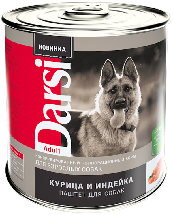  Darsi Adult Dog для взрослых собак паштет с курицей и индейкой (410 гр)