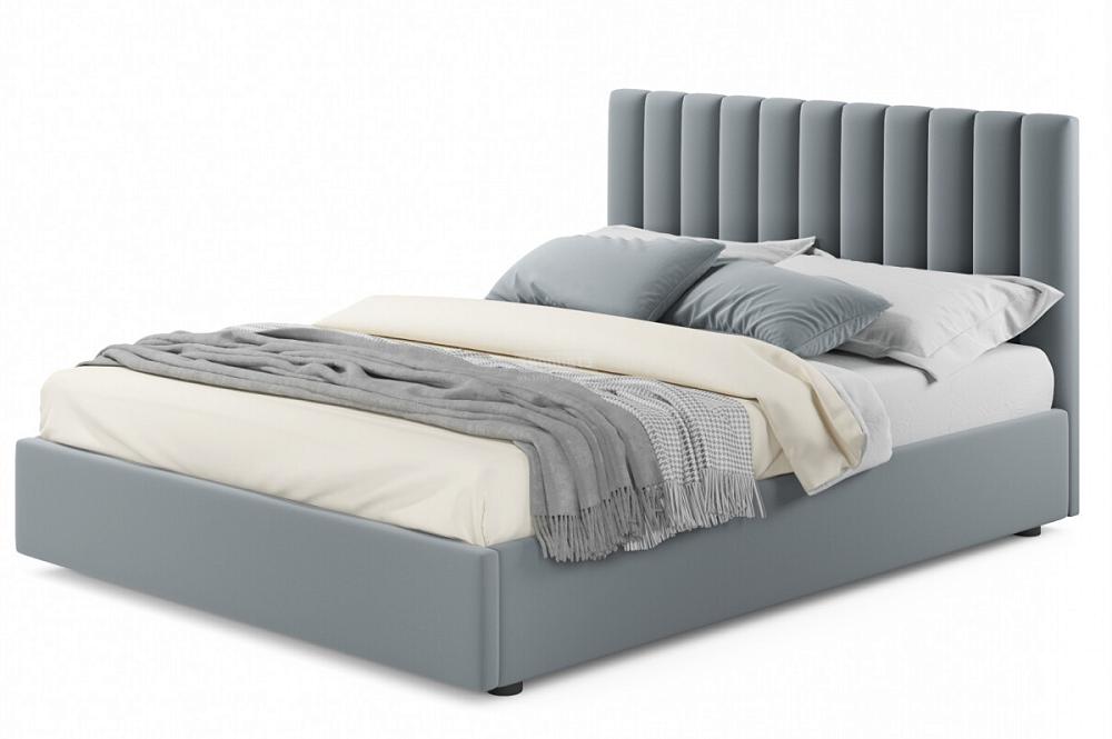 Двуспальные кровати  Мебель169 Мягкая кровать Olivia 1600 серая с подъемным механизмом