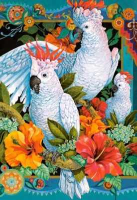 Пазлы «Castorland»  Мир вышивки C-151714 Белые попугаи,  1500 деталей