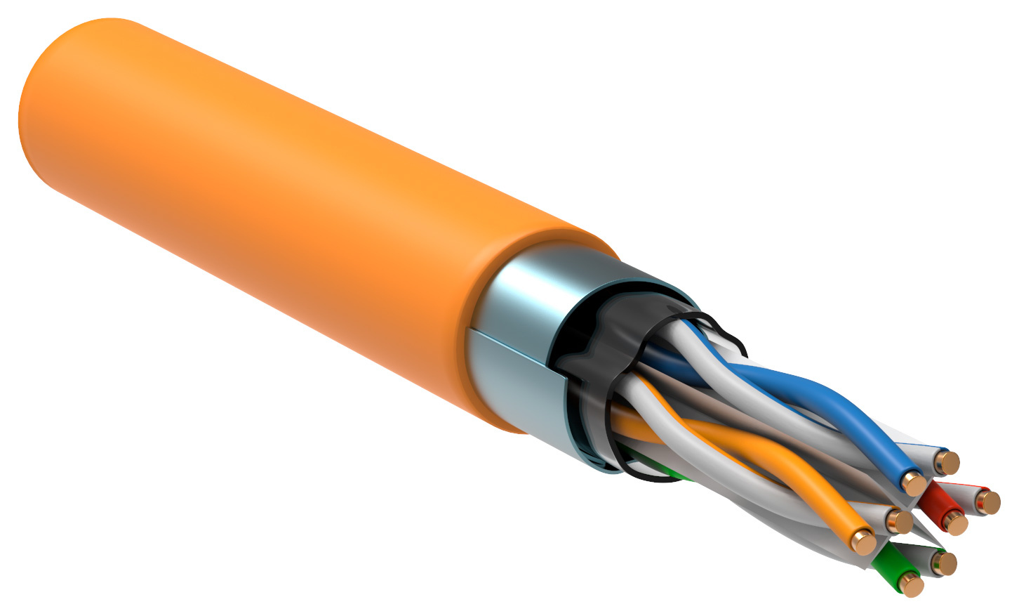 Кабель информационный ITK LC1-C604-327 кат.6 F/UTP общий экран 4X2 LSZH внутренний 305м оранжевый