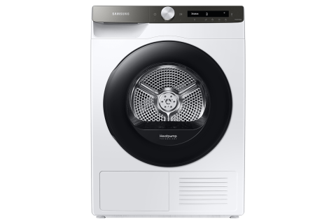   Samsung Online Сушильная машина Samsung DV90T5240 с интеллектуальной панелью, 9 кг - белый/чёрная-панель, Белый