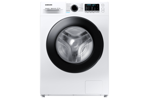 Стиральная машина Samsung WW5100A (Eco Bubble), 8 кг - белый/чёрный-люк, Белый