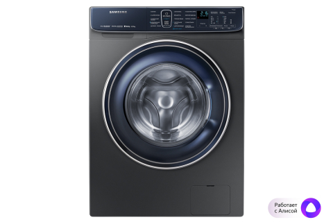  Samsung Online Стиральная машина Samsung WW6100R (EcoBubble), 8кг - темный-серебряный, Серебристый