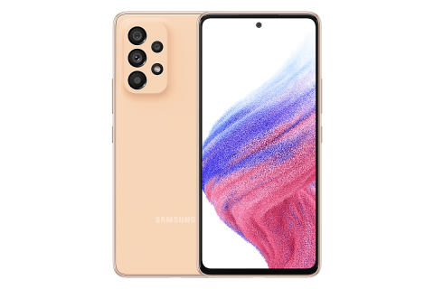 Смартфон Samsung Galaxy A53 - Персиковый, Оранжевый, 128 Гб