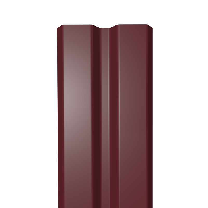   Таврос Металлический штакетник Гладкий полиэстер RAL 3005 (Красное вино) 1500*87*0,5 двухсторонний Прямой