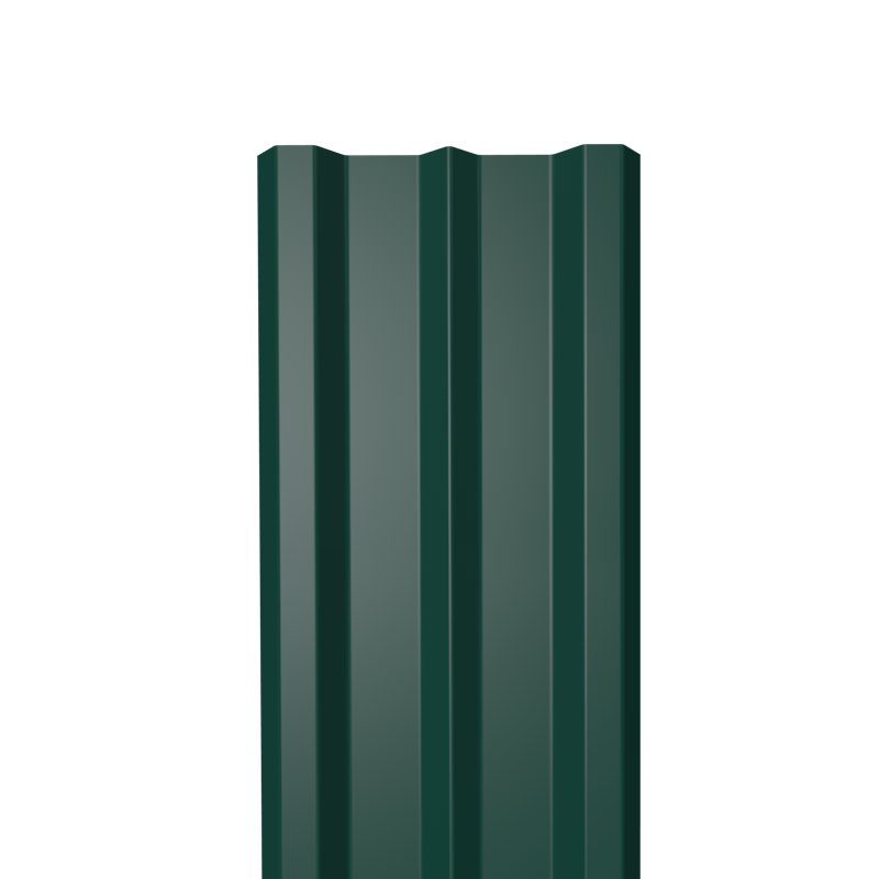   Таврос Металлический штакетник Гладкий полиэстер RAL 6005 (Зелёный мох) 2500*100*0,5 двухсторонний Прямой