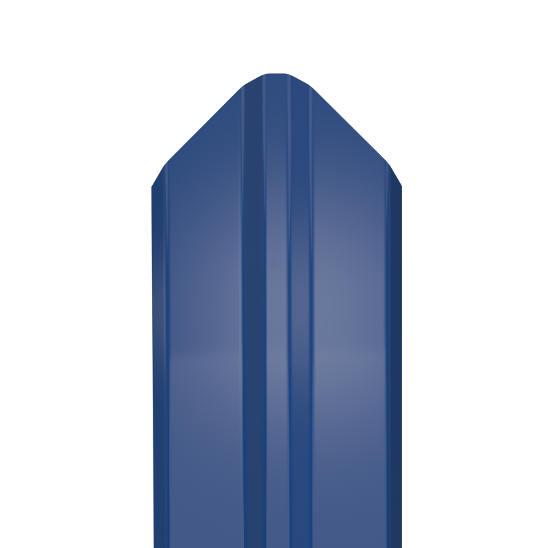  Металлический штакетник Гладкий полиэстер RAL 5005 (Синий) 1800*87*0,5 двухсторонний Фигурный