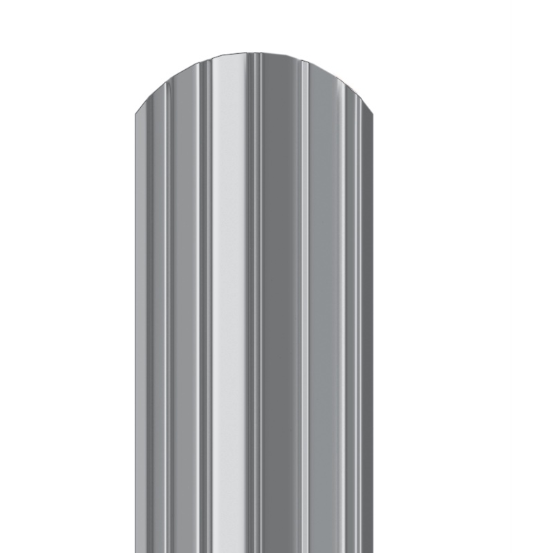   Таврос Металлический штакетник Гладкий полиэстер RAL 7004 (Серый) 3000*105*0,5 односторонний Полукруглый завальцованный