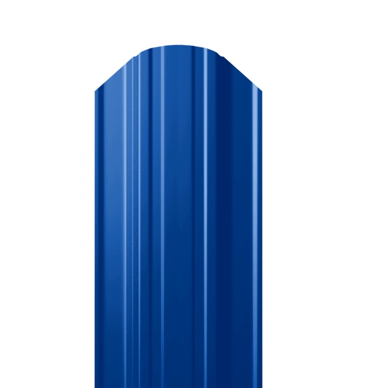  Металлический штакетник Гладкий полиэстер RAL 5005 (Синий) 2000*118*0,45 односторонний Полукруглый квадратный завальцованный