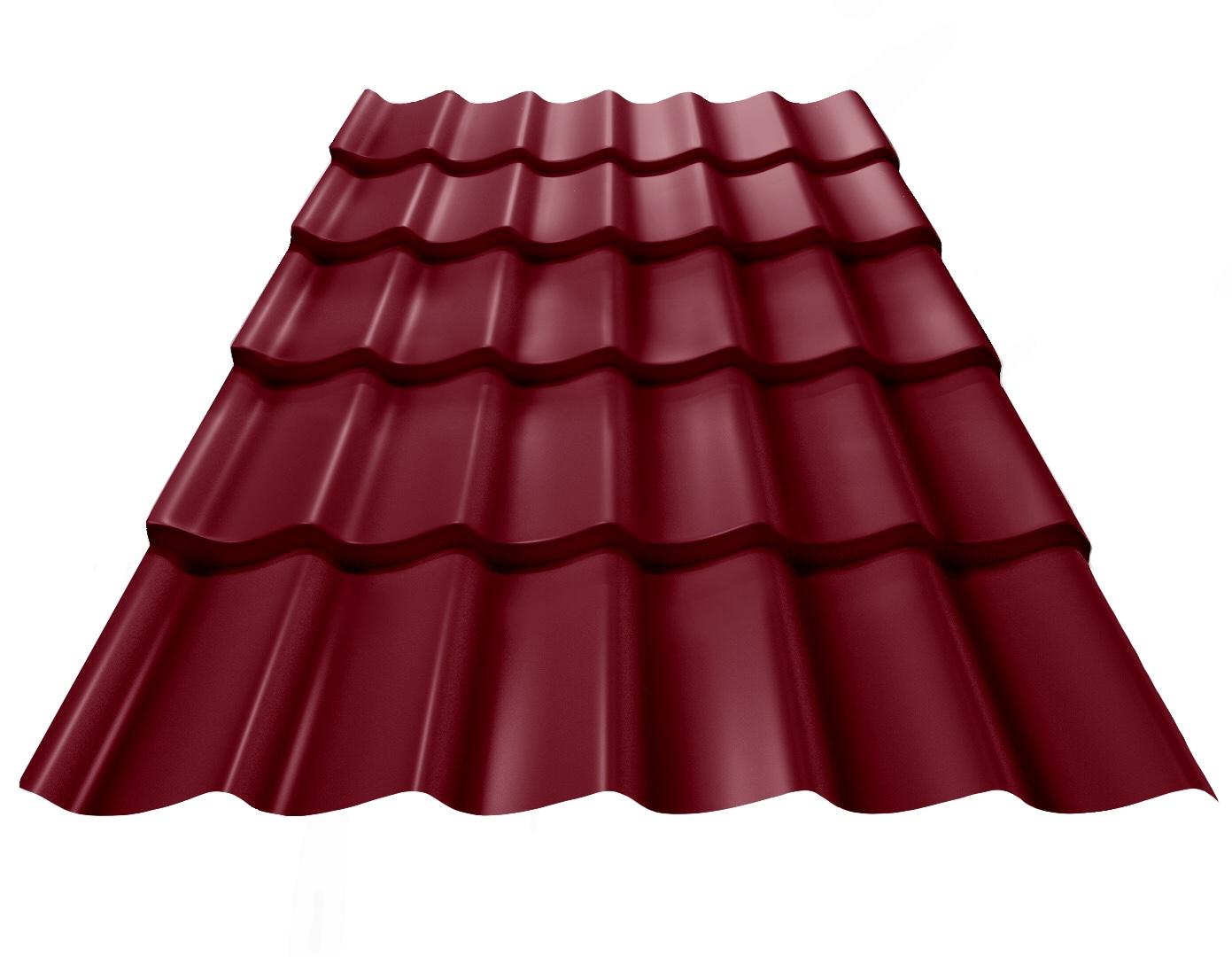   Таврос Металлочерепица Classic Гладкий полиэстер RAL 3005 3650*1180*0,4