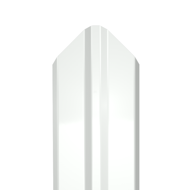   Таврос Металлический штакетник Гладкий полиэстер RAL 9003 (Белый) 1800*87*0,5 двухсторонний Фигурный