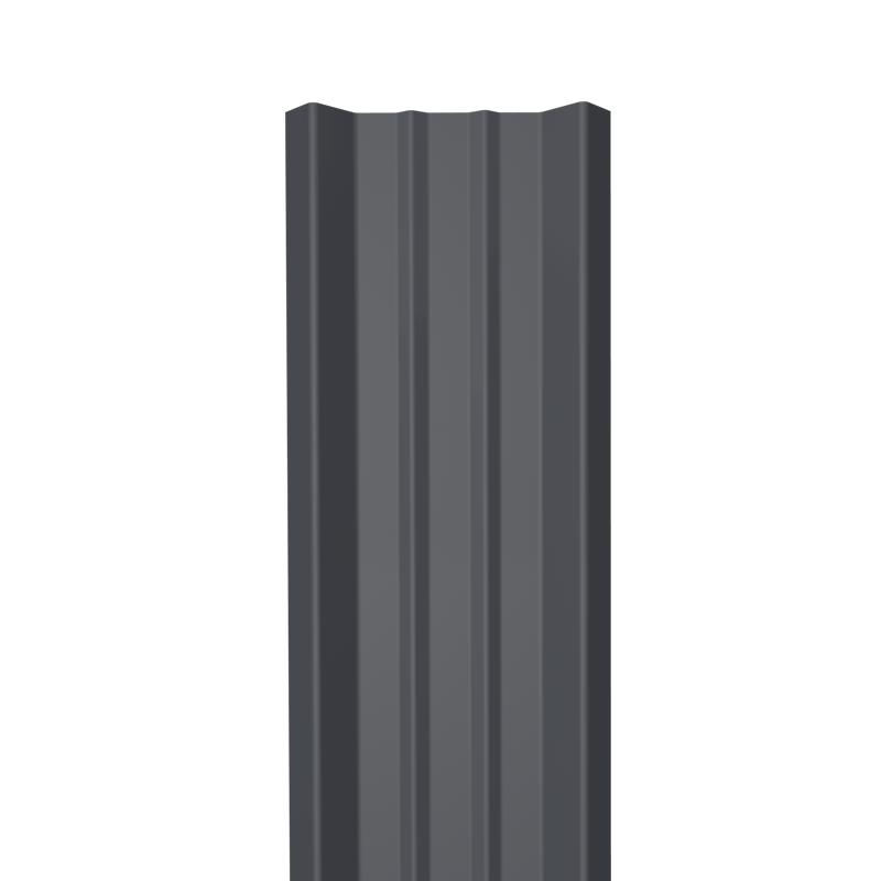   Таврос Металлический штакетник Гладкий полиэстер RAL 7024 (Мокрый асфальт) 2500*69*0,4 односторонний Прямой